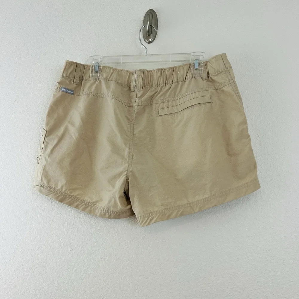 Columbia Hiking Shorts Women's 14 Khaki Beige Outdoor Shorts Pockets